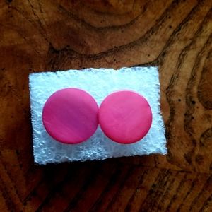 Big studs 2 pair pink & blue